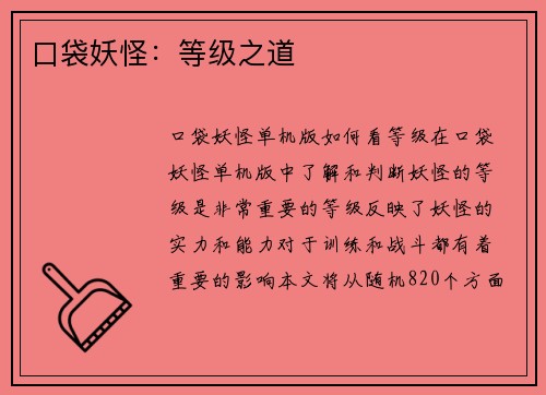 口袋妖怪：等级之道