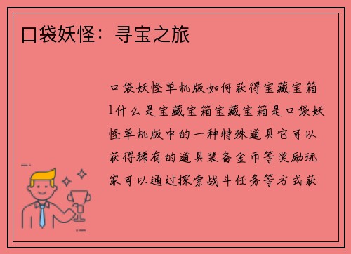 口袋妖怪：寻宝之旅